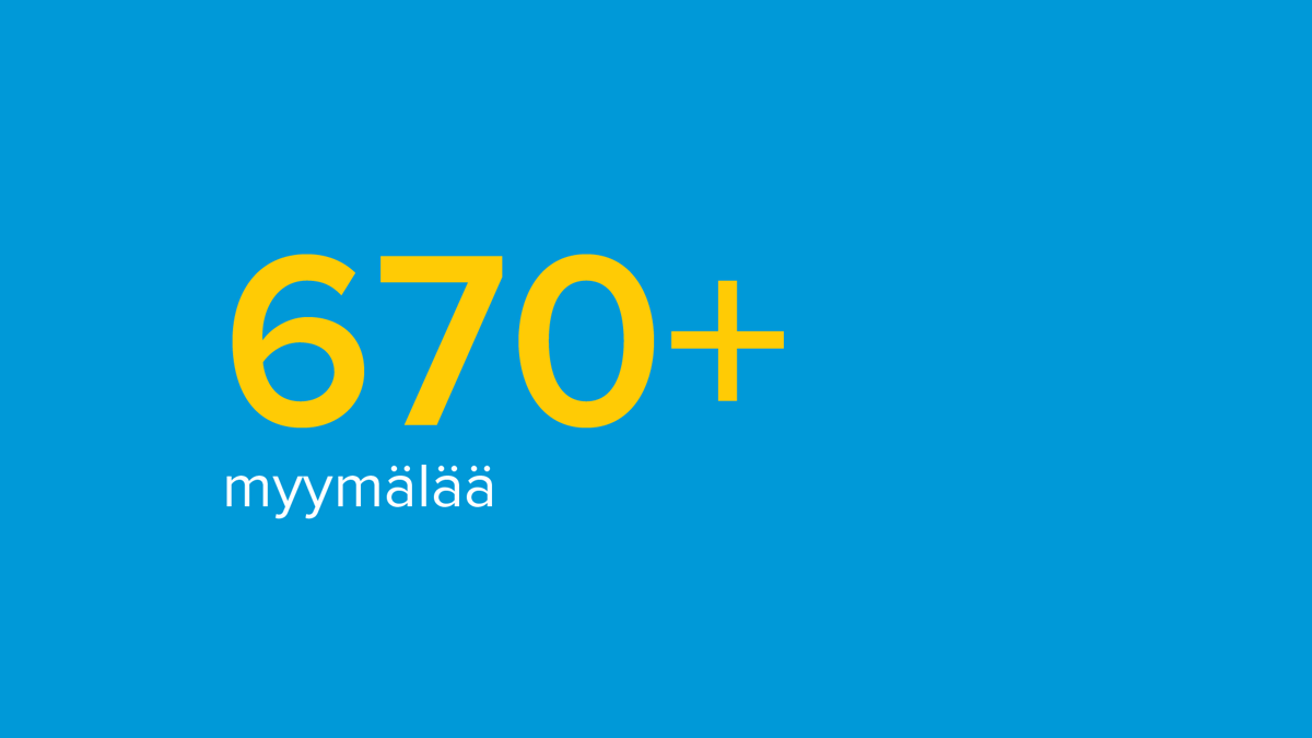 670+ myymälää