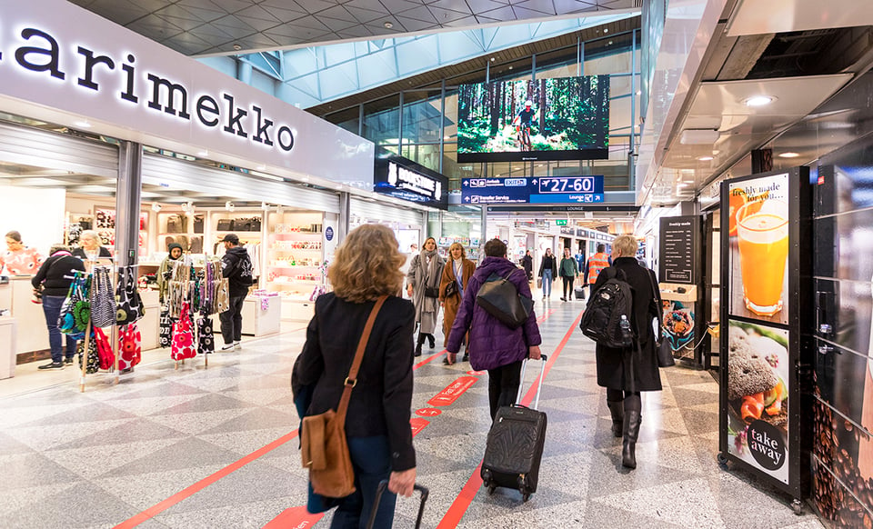 Helsinki-Vantaan lentoaseman matkustajat antoivat hyvää palautetta Finavian terveysturvallisuuteen liittyvistä toimenpiteistä