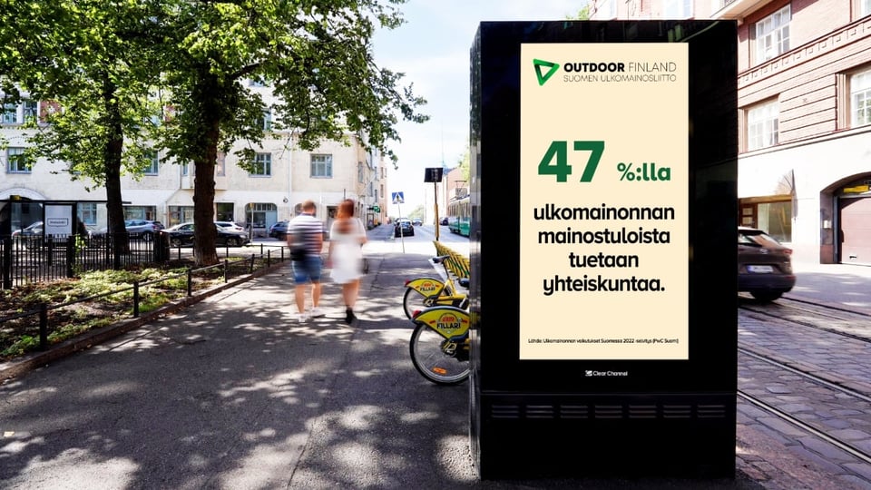 Tuore selvitys: Ulkomainosyhtiöiden mainostuloista 47 % yhteiskunnalle